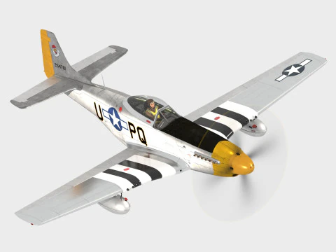 P-51 Mustang nordamericano Modello 3D