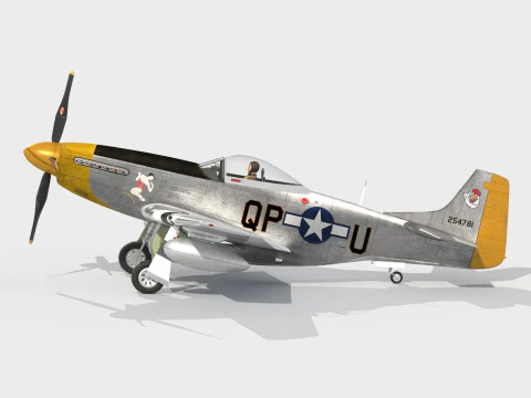 P-51 Mustang nordamericano Modello 3D
