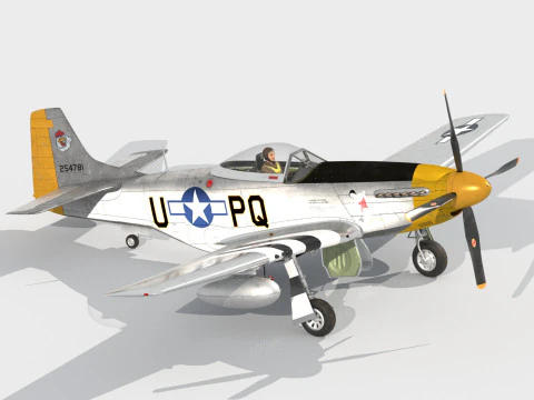 P-51 Mustang nordamericano Modello 3D
