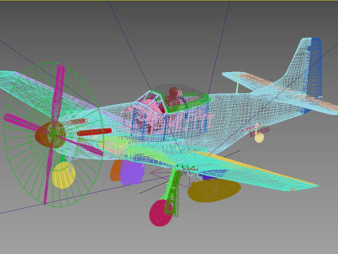 P-51 Mustang nordamericano Modello 3D