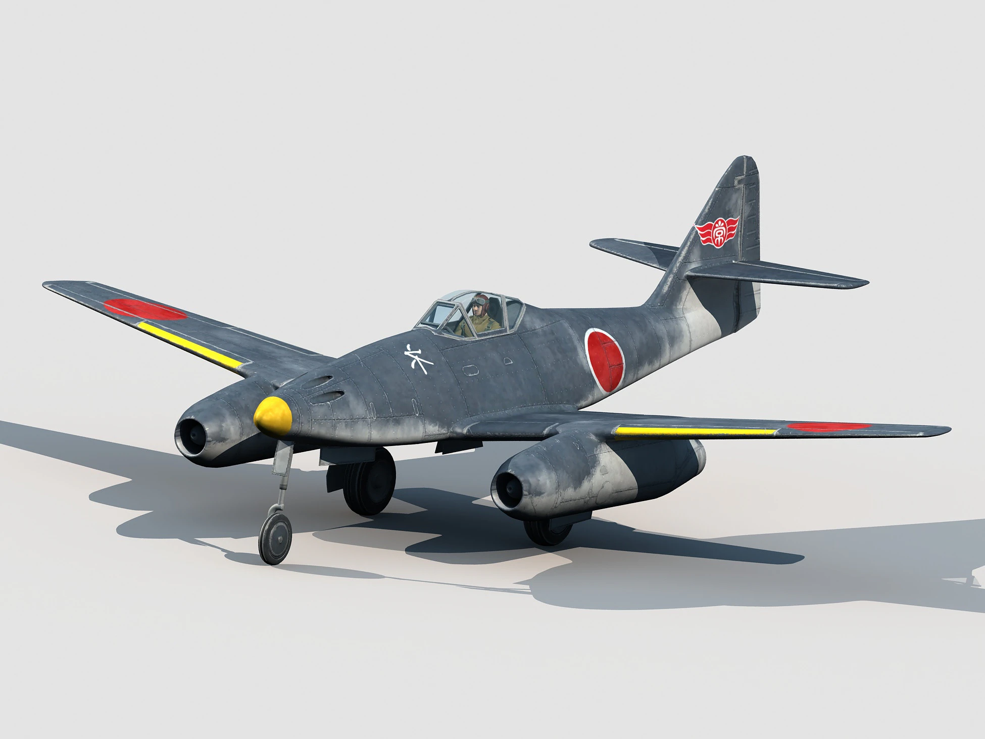 Nakajima Ki-201 Karyu 3D Model .c4d .max .obj .3ds .fbx .stl .blend 