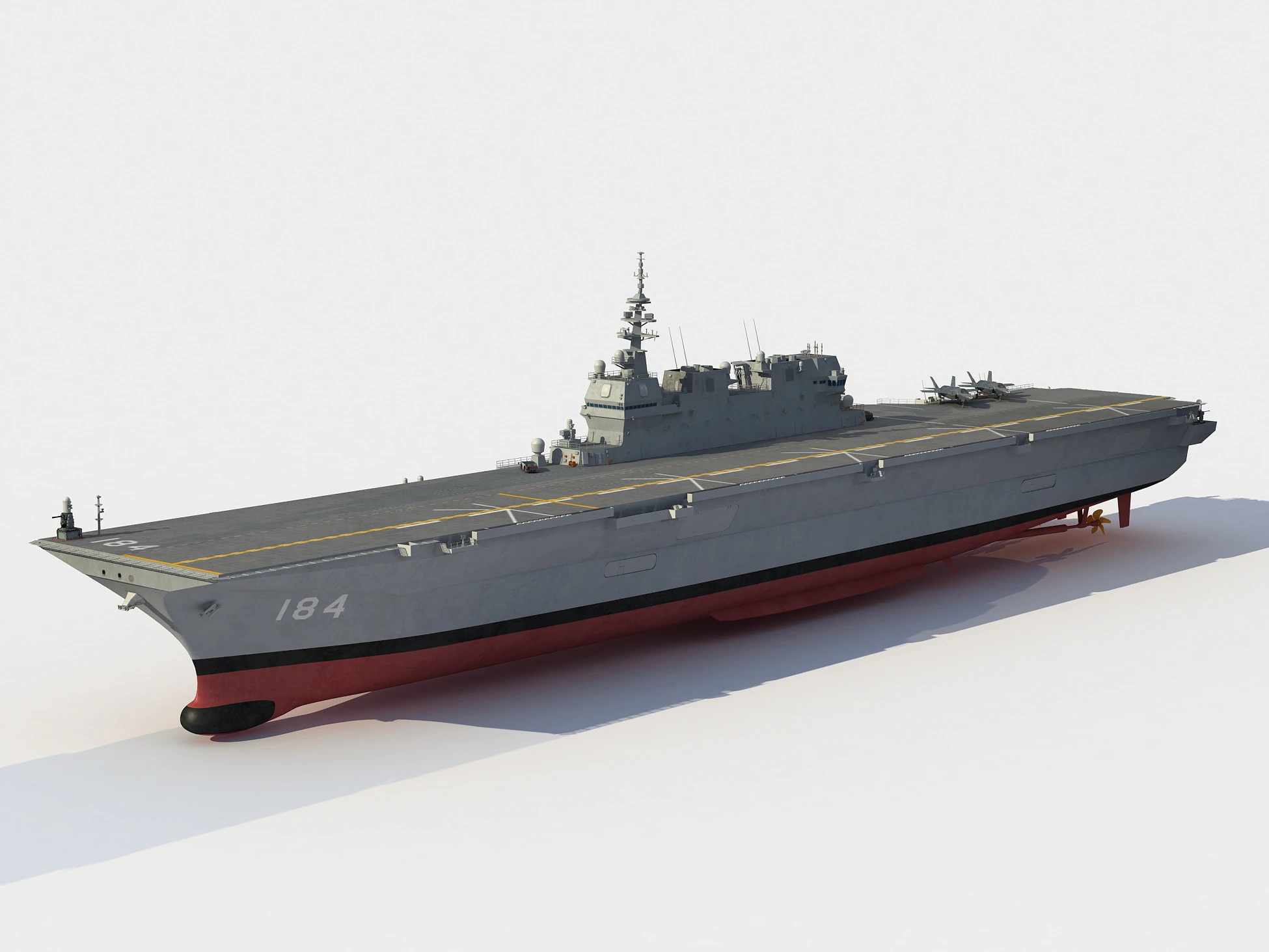 JS DDH-184 Kaga Improved carrier 3D Model .c4d .max .obj .3ds .fbx .stl .blend 