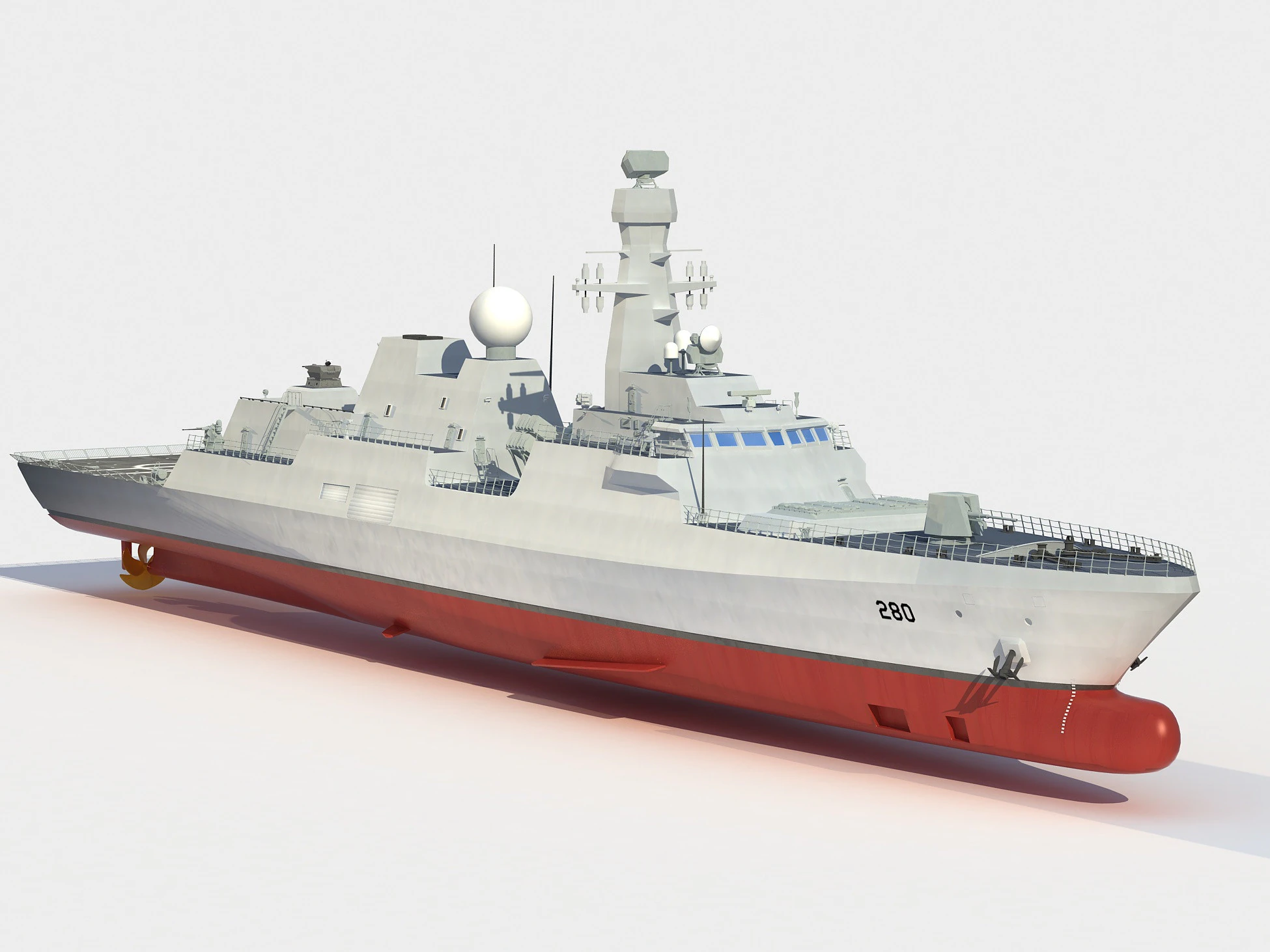 Jinnah class frigate 3D Model .c4d .max .obj .3ds .fbx .stl .blend 