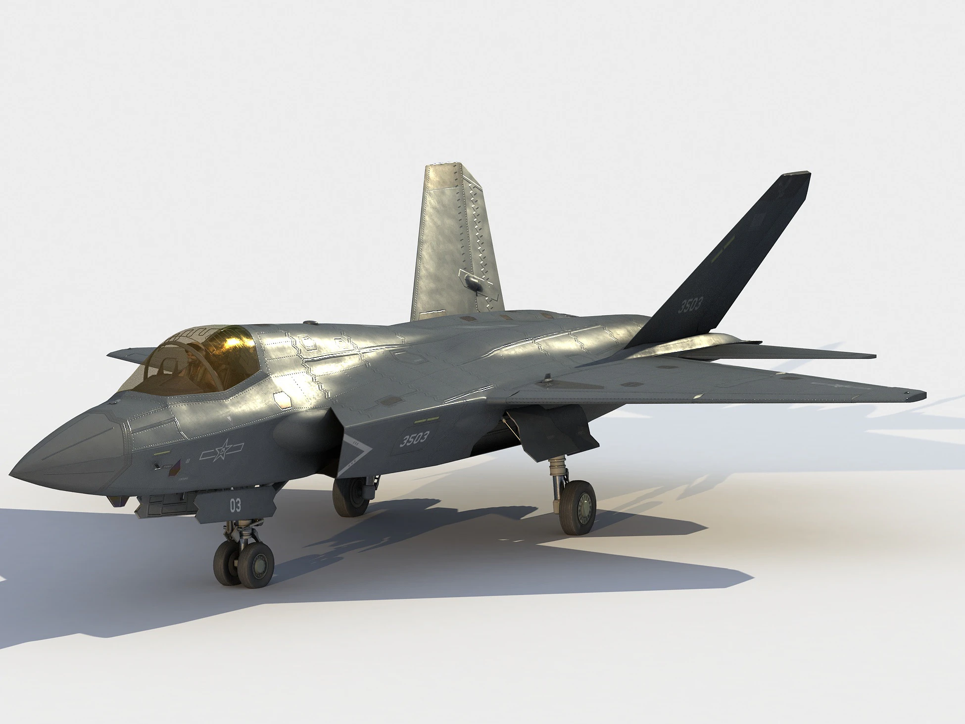 Shenyang J-35A Modelo 3D .c4d .max .obj .3ds .fbx .stl .blend