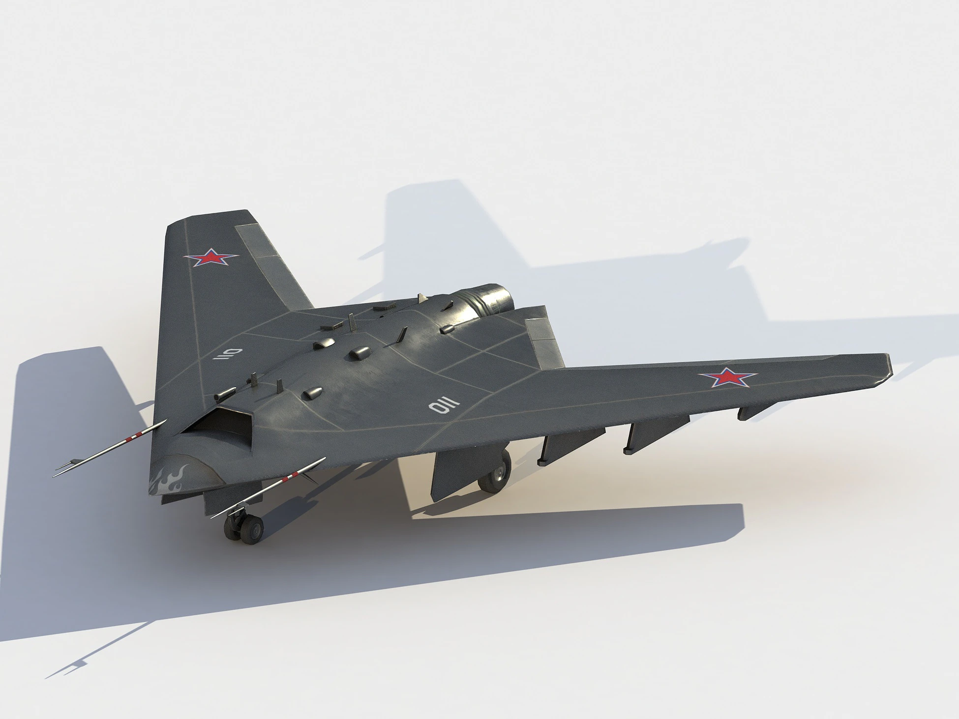 Sukhoi S-70 Okhotnik 3D Model .c4d .max .obj .3ds .fbx .stl .blend 
