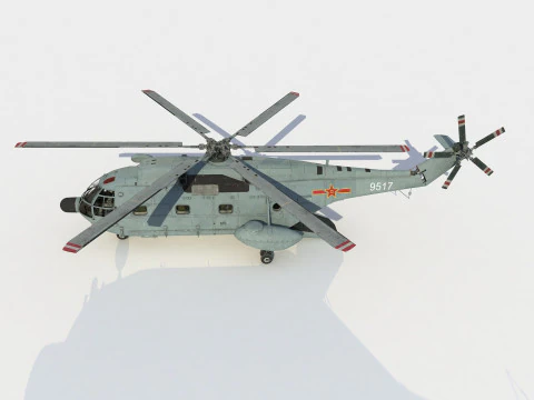 Changhe Z-8 J Helicopter 3D Model