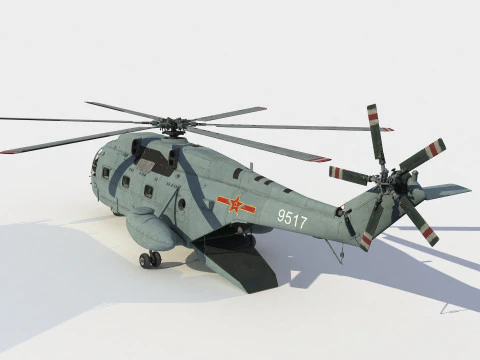 Changhe Z-8 J Helicopter 3D Model