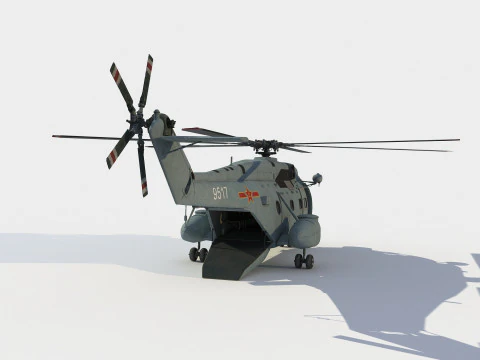 Changhe Z-8 J Helicopter 3D Model