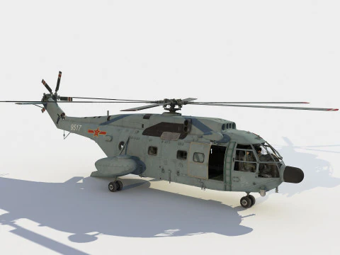 Changhe Z-8 J Helicopter 3D Model
