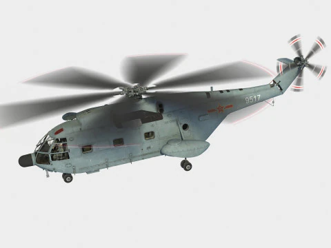 Changhe Z-8 J Helicopter 3D Model