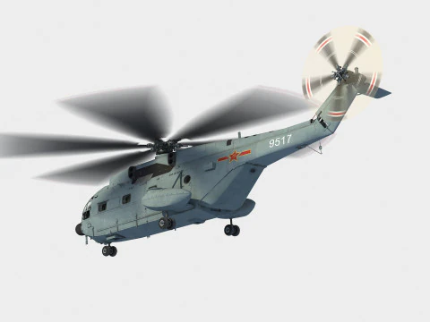 Changhe Z-8 J Helicopter 3D Model