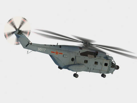 Changhe Z-8 J Helicopter 3D Model