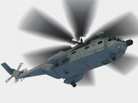Changhe Z-8 J Helicopter 3D Model