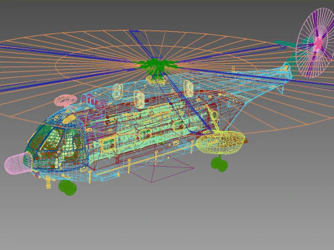 Changhe Z-8 J Helicopter 3D Model