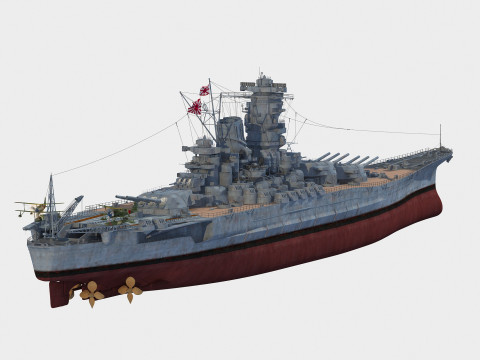 Yamato battleship Model 3D