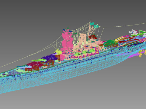 Yamato battleship Model 3D