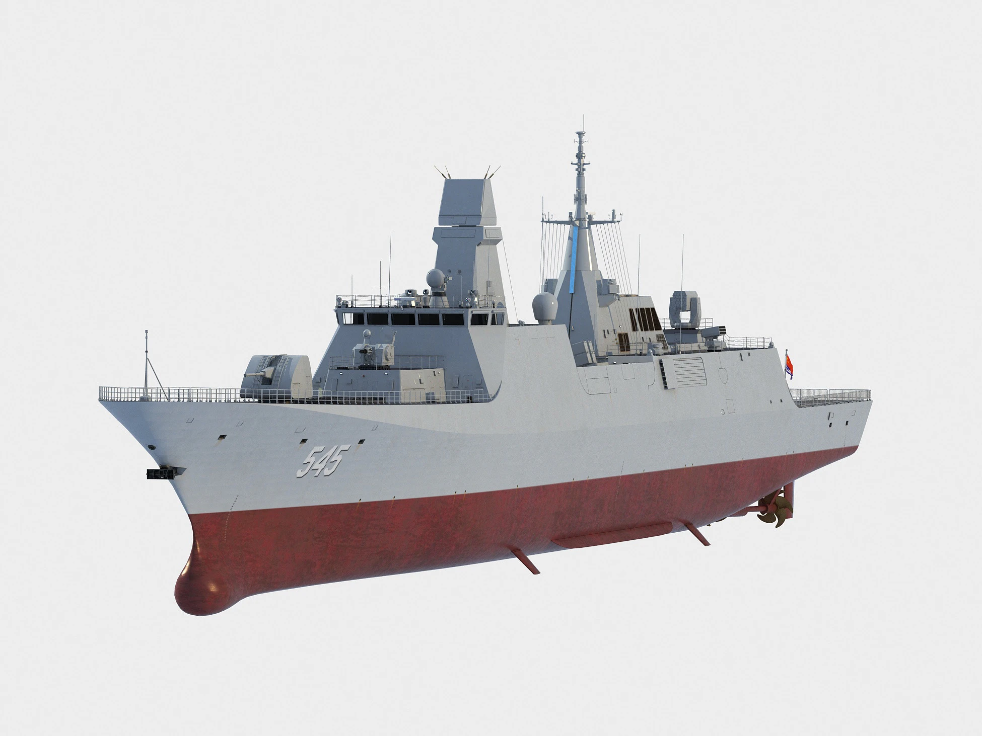 Type 054 B class frigate 545 Luothe 3D Model .c4d .max .obj .3ds .fbx .stl .blend 