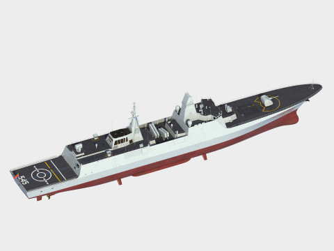 Type 054 B class frigate 545 Luothe 3D Modell