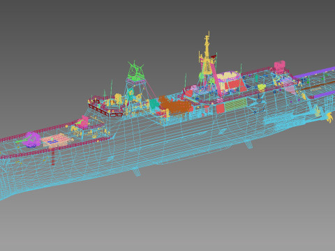 Type 054 B class frigate 545 Luothe 3D Modell