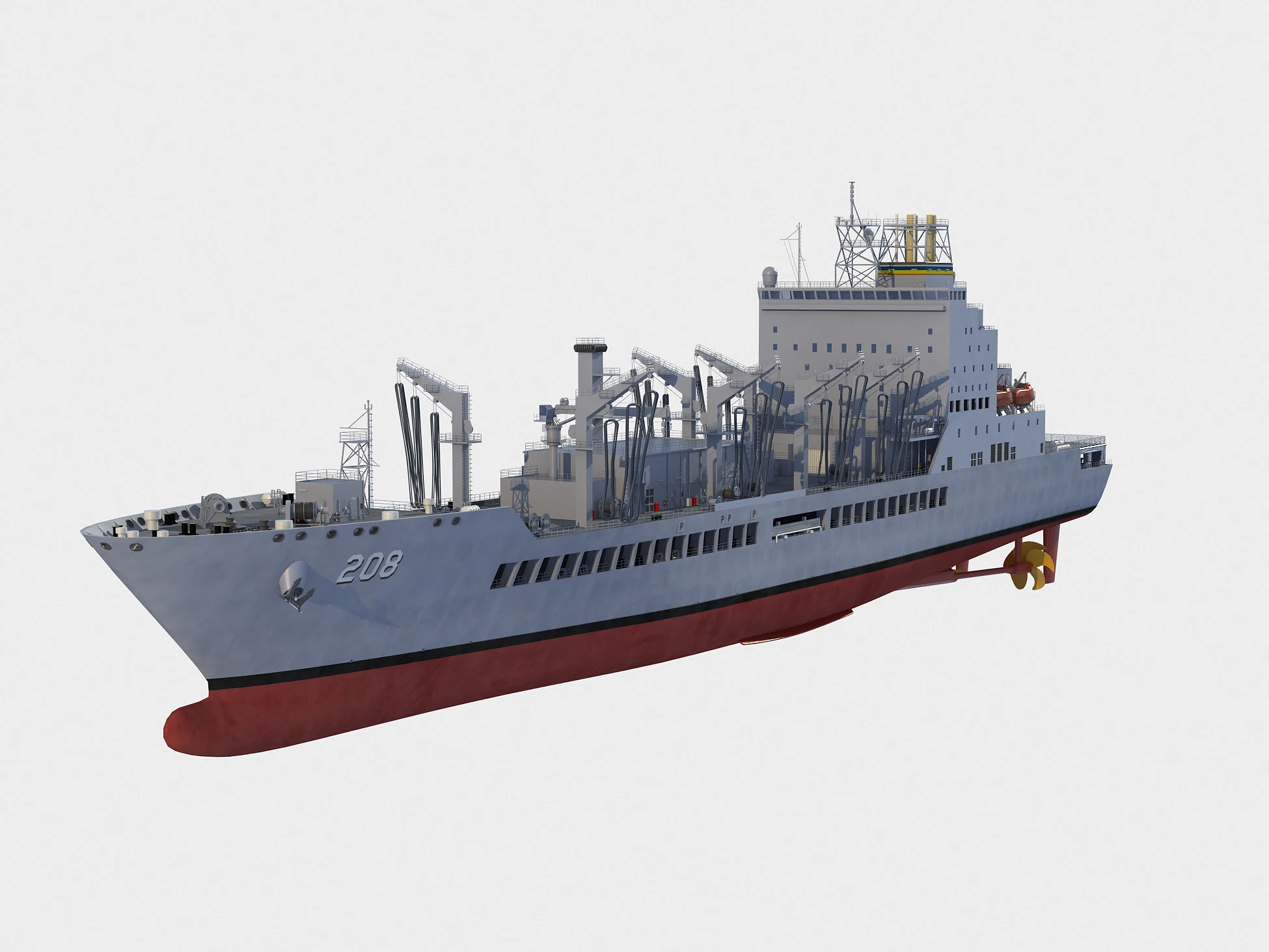 AO-208 Robert F Kennedy John Lewis Class replenishment oiler 3D Model .c4d .max .obj .3ds .fbx .stl .blend 