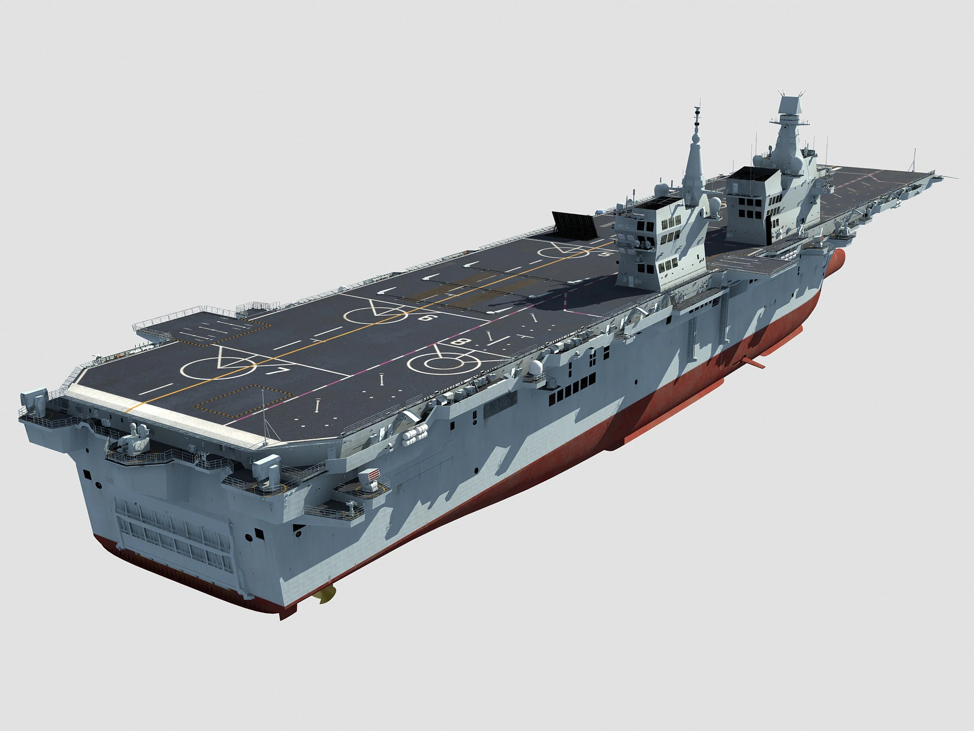 Type 076 Yulan Class Amphibious Assault Ship 3D Model .c4d .max .obj .3ds .fbx .stl .blend 