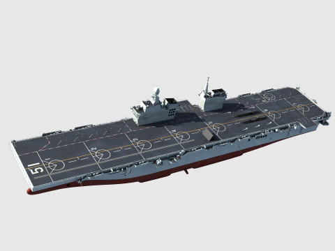 Type 076 Yulan Class Amphibious Assault Ship 3D Model