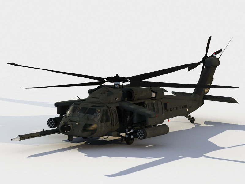 Сикорский МХ-60 К БлэкХок 3D Модель .c4d .max .obj .3ds .fbx .stl .blend 