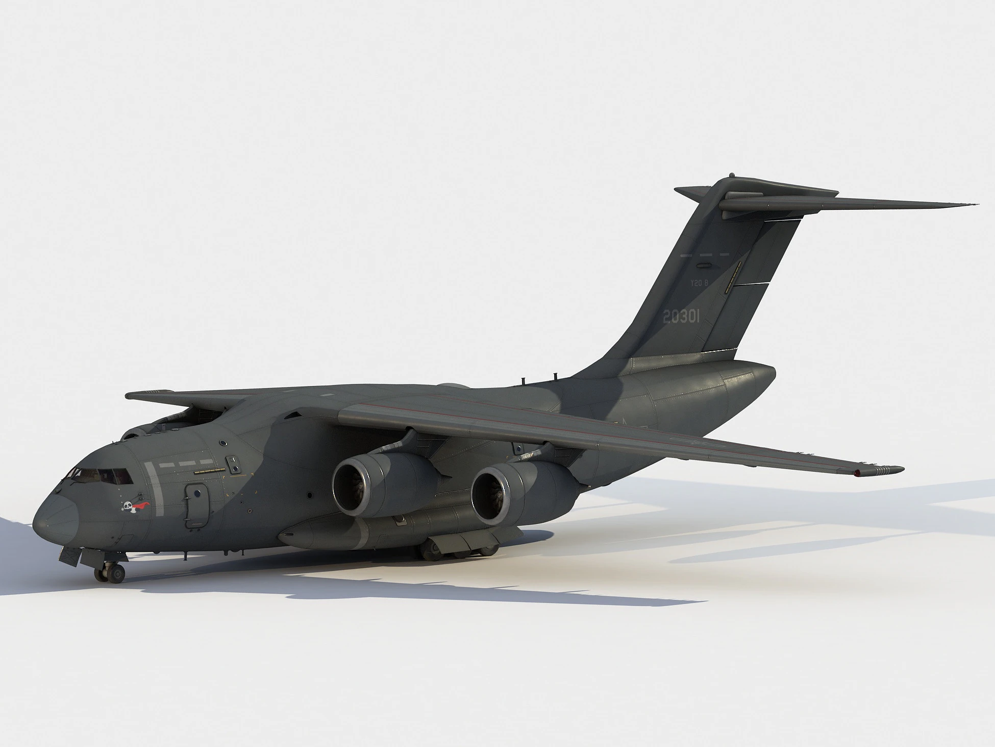 Xian Y-20 B 3D Model .c4d .max .obj .3ds .fbx .stl .blend 