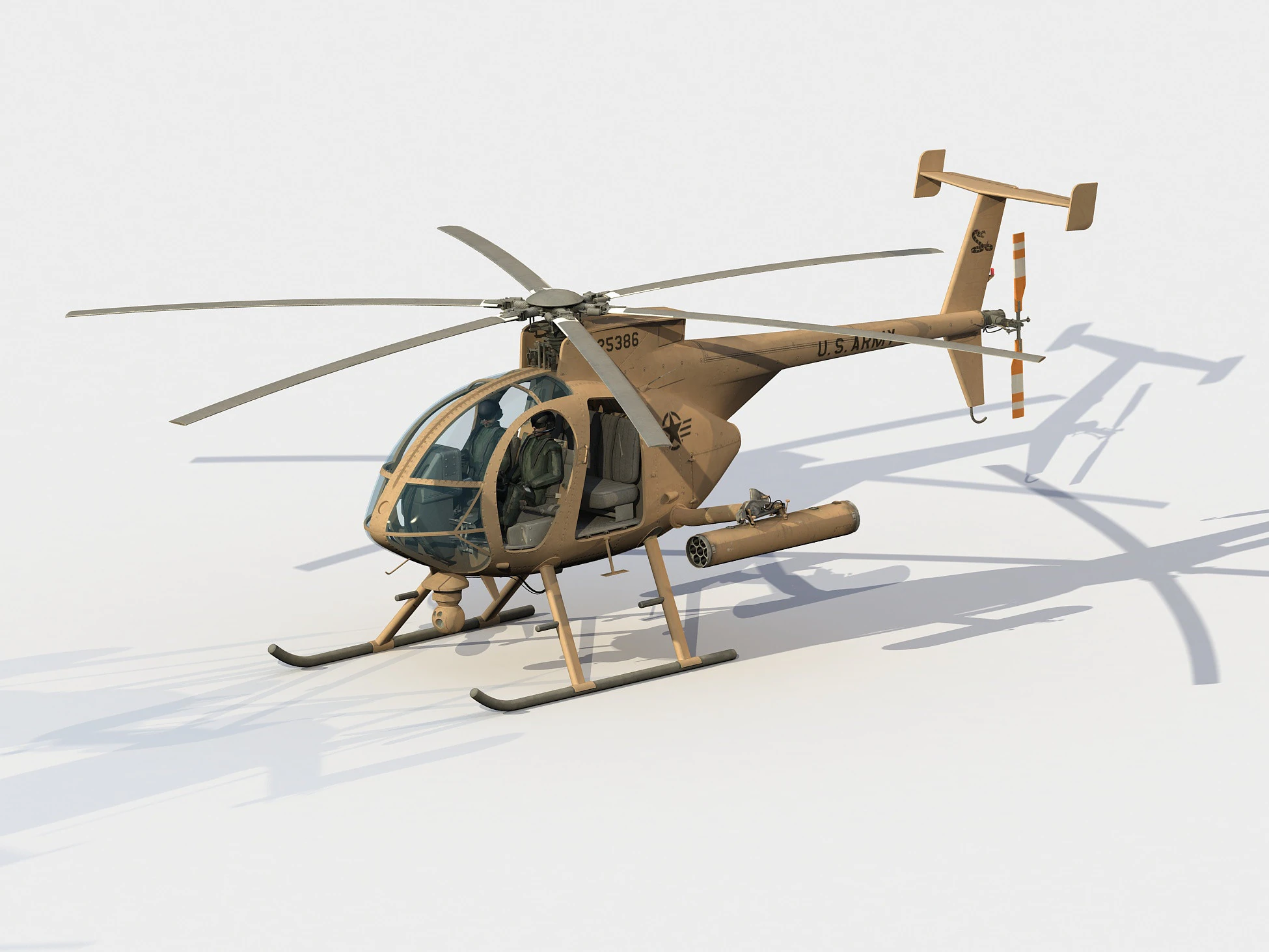 Boeing MD MH-6M Little Bird 3D Model .c4d .max .obj .3ds .fbx .stl .blend 