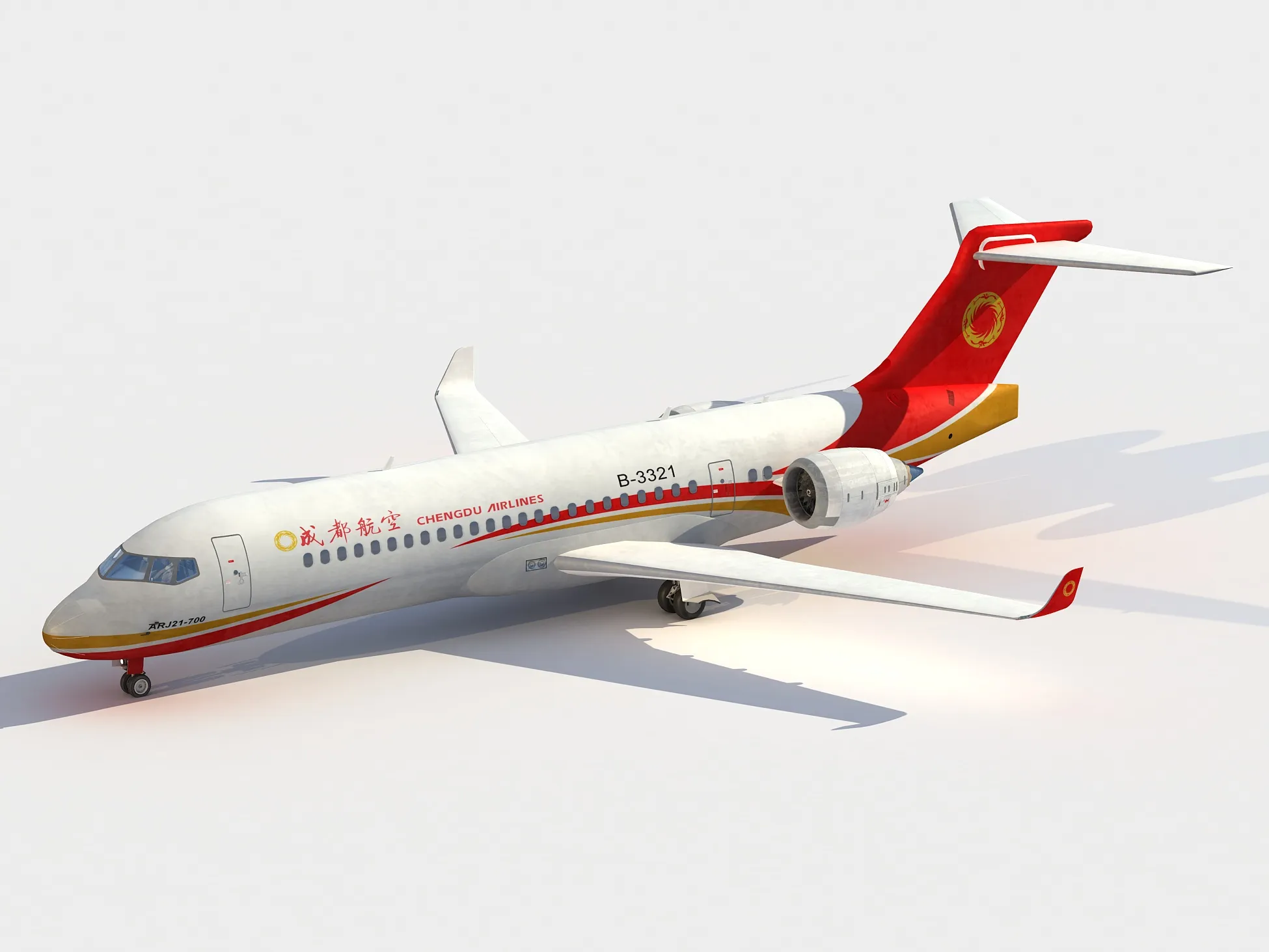 COMAC ARJ21-700 Xiagfeng 3D Model .c4d .max .obj .3ds .fbx .stl .blend 