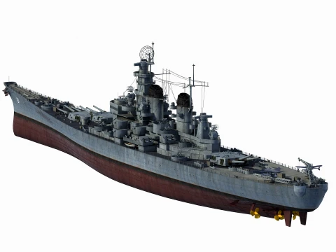 USS Iowa BB-61 BattleShip 3D Model