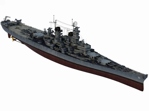 USS Iowa BB-61 BattleShip 3D Model