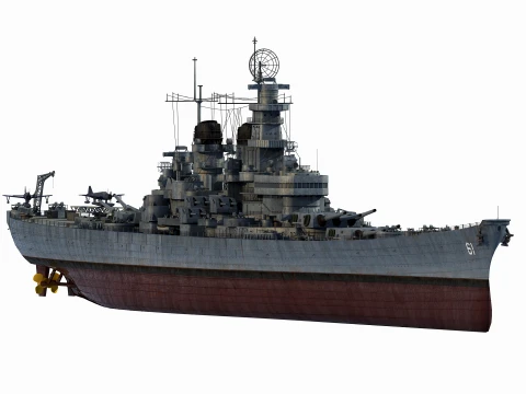 USS Iowa BB-61 BattleShip 3D Model