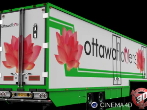 2 axle flower trailer 3D Model