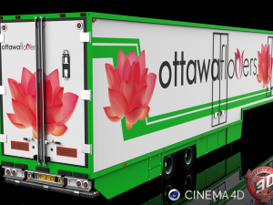 2 axle flower trailer 3D Model