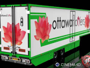 2 axle flower trailer 3D Model