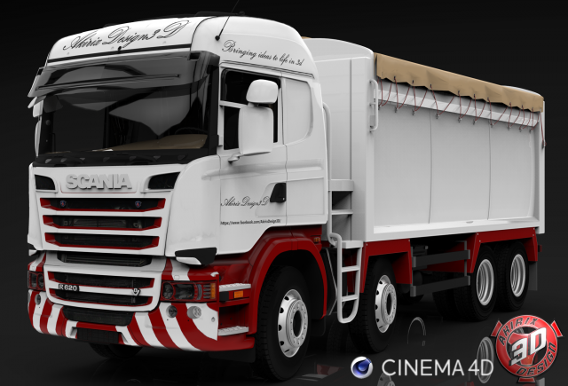 scania streamline tipper 8x4 3D Модель .c4d .max .obj .3ds .fbx .stl .blend 