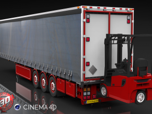 curtain forklift carrier trailer Modelo 3D