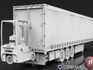 curtain forklift carrier trailer Modelo 3D