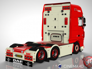 daf xf 105 6x2 Modèle 3D