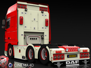 daf xf 105 6x2 Modèle 3D