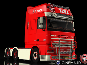 daf xf 105 6x2 Modèle 3D