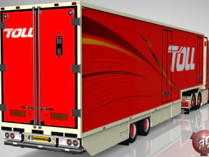 daf xf 105 6x2 2 axles flower trailer 3D Model