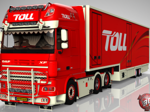 daf xf 105 6x2 2 axles flower trailer 3Dモデル