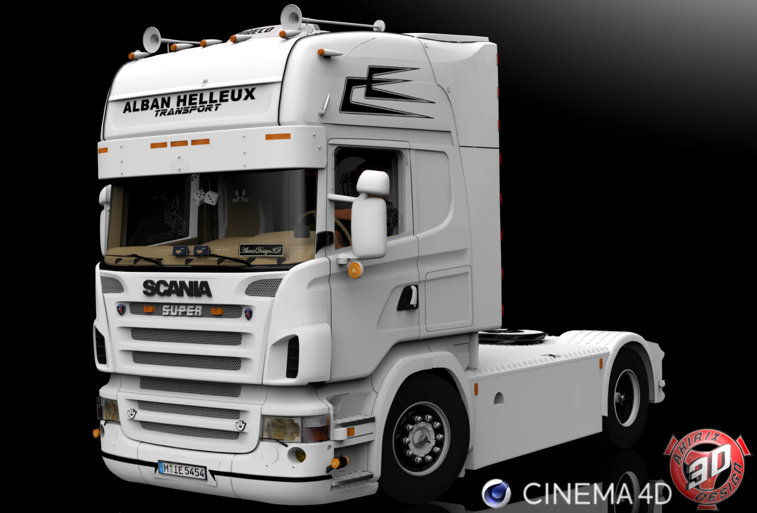 scania r500 v8 3D Model .c4d .max .obj .3ds .fbx .stl .blend