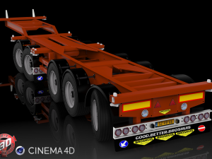 broshuis 2connect container trailer Modelo 3D