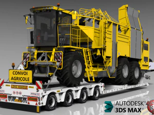 4 axles doll trailer 3D Model