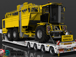 4 axles doll trailer 3D 模型