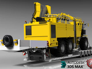 4 axles doll trailer 3D Model
