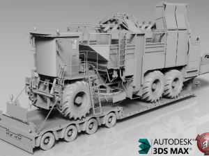 4 axles doll trailer 3D Model